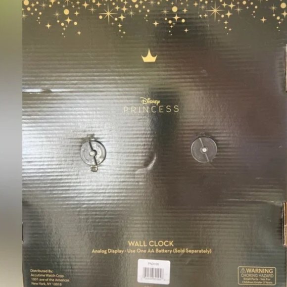 NWT NIB Disney Princess Gold Rimmed Circle Wall Clock - Picture 2 of 3